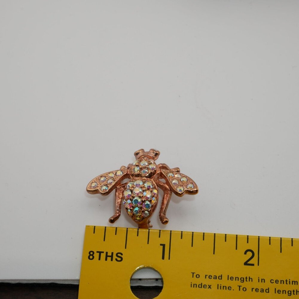 Joan Rivers Gold Tone Crystal Bee Brooch Pin With Rhinestones Jewelry #5 - Picture 5 of 5